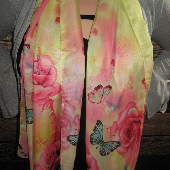 *HOST PICK* Floral Print Chiffon Scarf - Picture 5 of 5